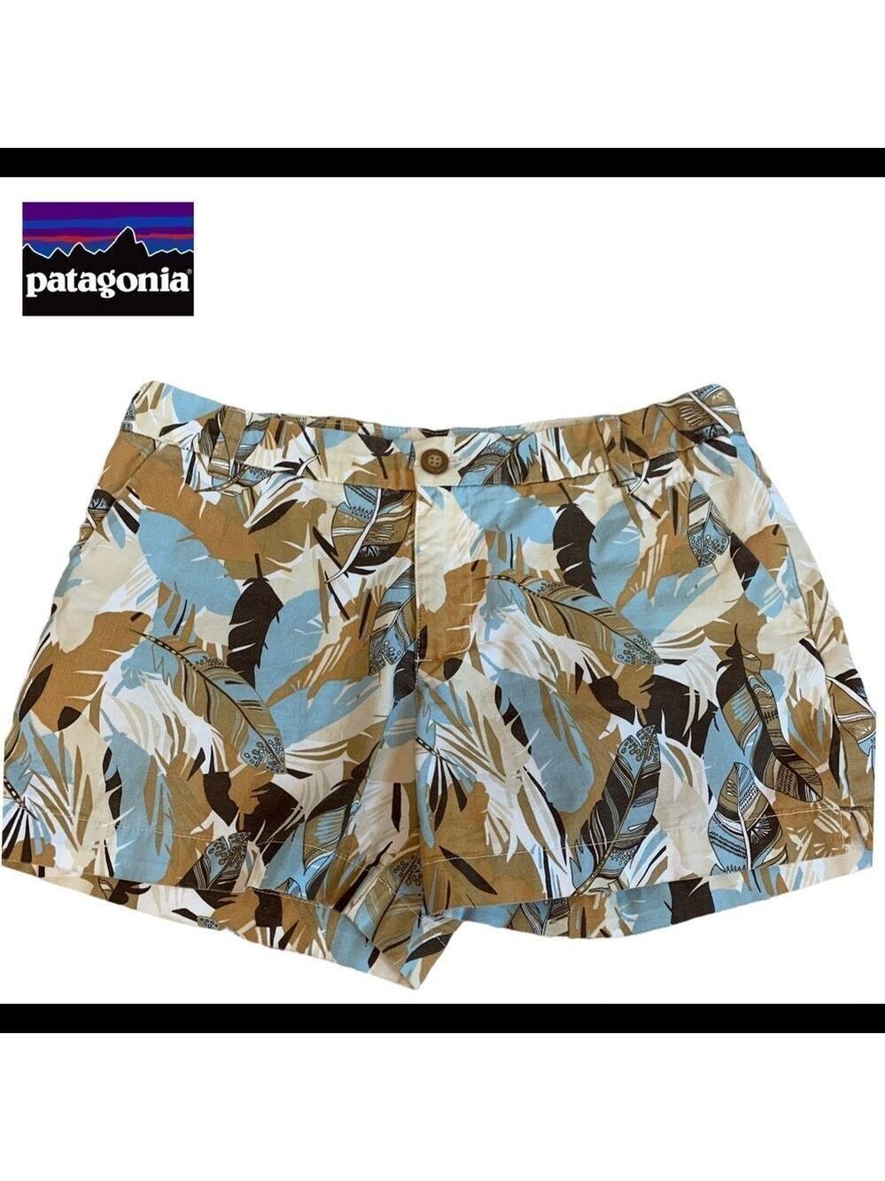 PATAGONIA organic cotton feather print shorts Sz 4